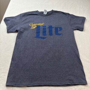 Miller Lite T-Shirt Mens M Blue Good Delta Pro Weight Graphic Tee